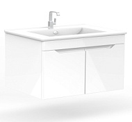 DO1901T Тумба-умывальник Домино Optima 60, с раковиной Quadro 60/Bazis 60, белый, подвесная,