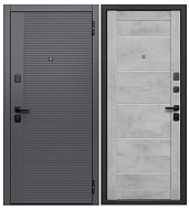 Дверь Бостон Сатин графит 2050*860мм Бетон снежный, левая