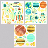 10059184 Интерьерная наклейка  «Космос», светящаяся в темноте, 90×30 см