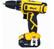 Дрель аккумуляторная WERT CD 16-2TLi  (16В,2х1.5Ач,Li-ion,БЗП-10мм,0-350\1350об\м,28Нм)