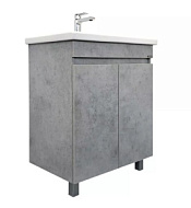 Тумба-умывальник напольная Comforty Осло-70НД бетон светлый с раковиной COMO 70