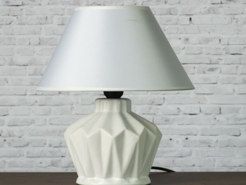 Лампа настольная "Грани" 1х25Вт E14 белый 20х20х30см