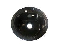 AG1C1 Мойка кухонная Agata, черный, круглая, врезная, кварцевая 450*190*450мм