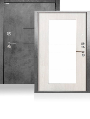 Дверь стальная АРГУС ДА66 2П Милли Белый ясень (Никсон бетон 2050*870мм левая)