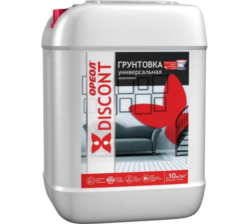 Грунтовка ОРЕОЛ Дисконт водно-дисперсионная глубокого проникновения 5кг полиакриловая
