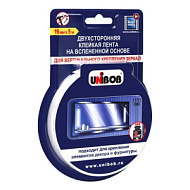 Лента клейкая двусторонняя UNIBOB для крепления зеркал 19мм х 5м (вспененная)