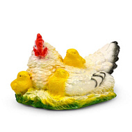 Садовая фигура из гипса «Курица наседка с цыплятами», 22×20×30 см