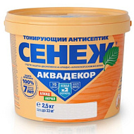 Антисептик СЕНЕЖ Аквадекор, 2,5кг, дуб