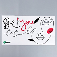 Наклейка пластик интерьерная цветная "Абстракция. Портрет девушки" 25х45 см