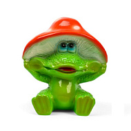 Садовая фигура из гипса «Лягушка улыбка под мухомором», 27.5×12×23.5 см