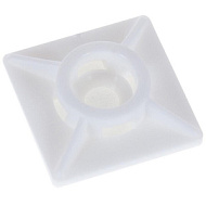 Площадка под хомут 27х27 мм полипропилен белая самоклеящаяся 20 шт/пакет