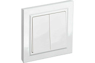 Выключатель IEK 2-кл. СП BRITE ВСР10-2-0-БрБ 10А в сборе бел. BR-V20-0-10-K01-F