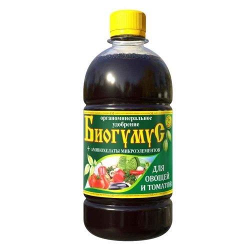 Удобрение Сила жизни Биогумус для овощей и томатов 0,5 л