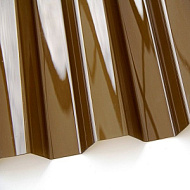 Профилированный поликарбонат бронза коричневая (терракот) прозрачный, 0,8мм, 1,05*2 м трапеция