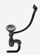 10953237 Сифон для мойки ZEIN, 3 1/2’’*40 мм, прямоугольный перелив, с гофротрубой 40/50 мм, серый