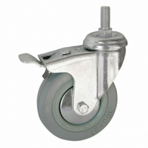 Опора колесная аппаратная 50мм поворотная с торм., крепл. с болтом 27 кг