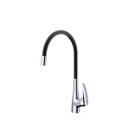 AV9007B Смеситель для кухни AVRORA Kitchen с высоким гибким  изливом черный