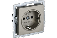 Розетка IEK BRITE РС11-1-0-БрШ 16А с заземл. без защ. шторки шампань BR-R11-16-K37