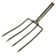 Вилы сенные, с удлиненной тулейкой, 4-х зубые, рельсовая сталь, без черенка