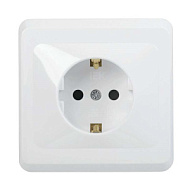 Розетка 1-м СП Вега РС10-3-ВБ с заземл. контактом без защ. штор 16А бел. ИЭК ERV11-K01-16-DM, 452893