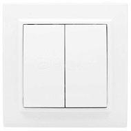 453868 Выключатель 2-кл. СП Минск 10А IP20 бел. Basic EKF ERV10-023-10