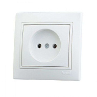 Розетка 1-м СП Мира 16А IP20 без заземл. керам. бел./бел. LEZARD 701-0202-121 , 193132