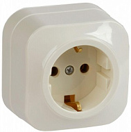 Розетка 1-м ОП IEK GLORY РС20-3-ХК 16А с заземл. крем. ERH11-K33-16