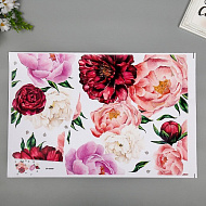 Наклейка пластик интерьерная цветная "Королевские пионы" 40х60 см