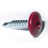Саморез пресс-шайба 4,2х16мм сверло темно-красный RAL 3005 20 шт/пакет