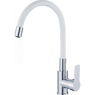 HB70112-8 Смеситель Haiba для кухни силиконовый, с гибким изливом, белый