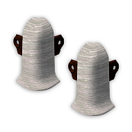 252 Угол наружный Лексида с крепежом 55мм Ясень белый (2шт/блистер)