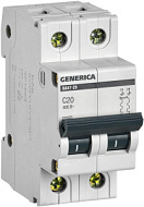 Выключатель автоматический модульный GENERICA 2п C 20А 4.5кА ВА47-29 MVA25-2-020-C