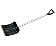 Лопата снеговая "Снежок" 380х380, в сборе, оцинкованая планка, алюминиевый черенок, V-ручка