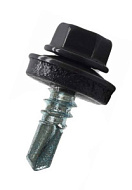 Саморез кровельный 5,5х25 сверло RAL-7024 графит серый 60 шт/коробка