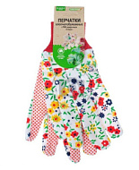 Перчатки садовые ХБ с принтом с ПВХ 'Точка'