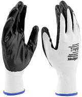 Перчатки полиэфирные с черным нитрильным покрытием, размер 9, 13 класс вязки, Сибртех