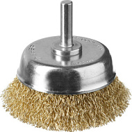 3525-075_z02 Щетка Зубр чашка для дрели витая латунированная сталь, проволока 0,2мм75мм
