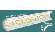 Плинтус потолочный инжекционный  FK-4118  Золото (100) 38х38 мм. 2 м