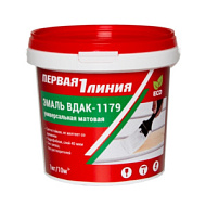 Эмаль акриловая Первая линия , белая, матовая, 1,0кг