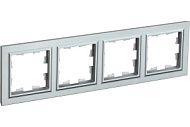 Рамка IEK 4-м BRITE РУ-4-БрА алюм. BR-M42-K47
