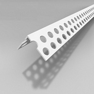 Угол перфорированный белый ПВХ под штукатурку 20х20х3000