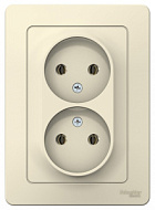 1210306 Розетка 2-м СП BLANCA 16А 250В без шторок без заземл. молоч. SchE BLNRS000022