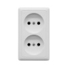 Розетка 2-м ОП Хит 16А IP20 без заземл. без защ. шторок бел. SchE RA16-237-B, 309131