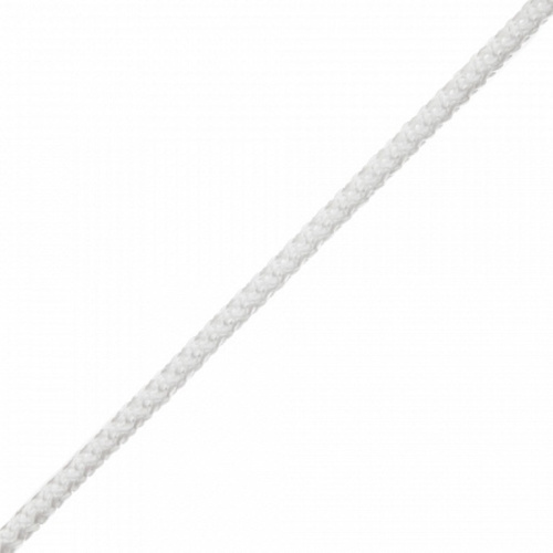 Шнур вязаный ПП 8 мм, универсальный, с сердечником,  белый, 20м