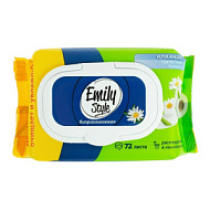 Бумага туалетная влажная EMILY STYLE растворяющаяся 72шт, с крышкой