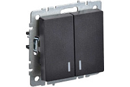 Выключатель IEK 2-кл. СП BRITE ВС10-2-1-БрЧ 10А с инд. черн. BR-V20-1-10-K02