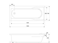 Ванна прямоугольная Cersanit Santana, ультра белый, 1400*700мм