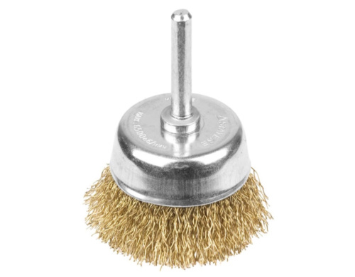 35117-063_z01 Щетка STAYER чашечная для дрели, витая стальная латунированная проволока 0,3мм, 63мм
