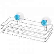 Полка для ванной комнаты Рыжий кот Бриллиант, хром, металл, на присосках, 250*115*40мм