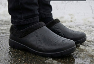 Галоши - сабо мужские утепленные, размер 43, чёрные